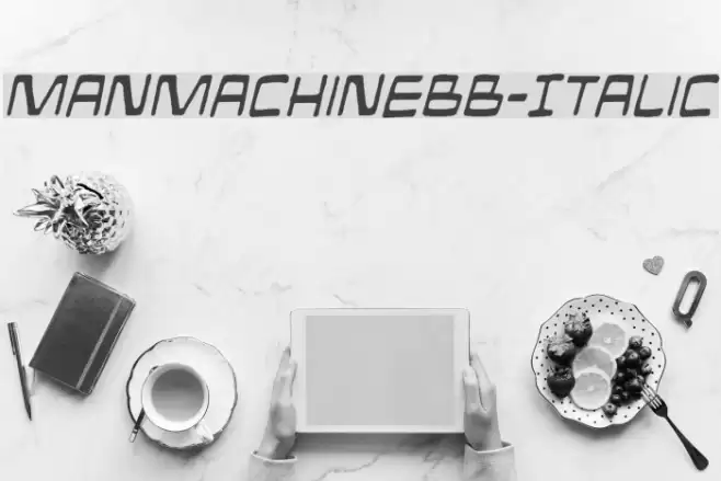 ManMachineBB-Italic Font examples