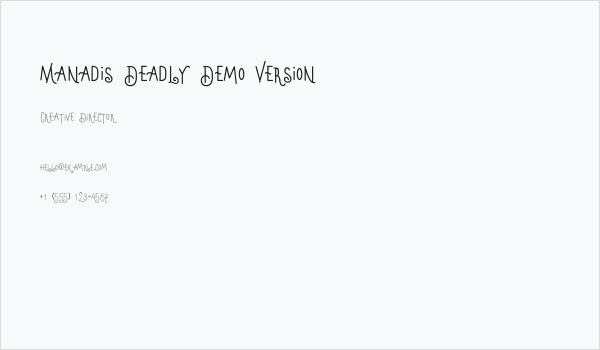 Manadis Deadly Demo Version Business Card