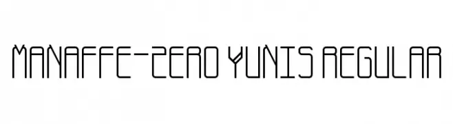 Manaffe-Zero Yunis Regular  Frei Schriftart Herunterladen