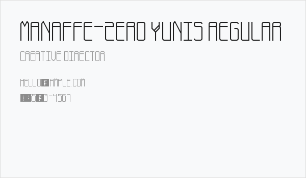 Manaffe-Zero Yunis Regular Business Card