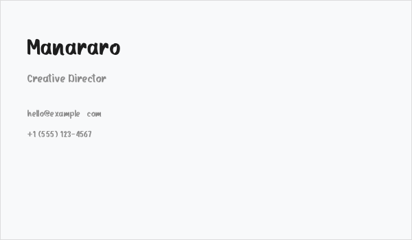 Manararo Business Card