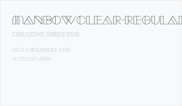 ManbowClear-Regular Business Card