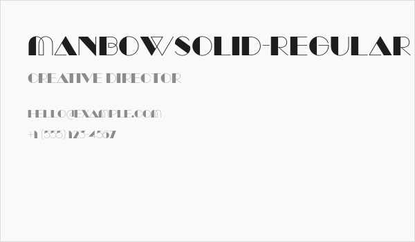 ManbowSolid-Regular Business Card