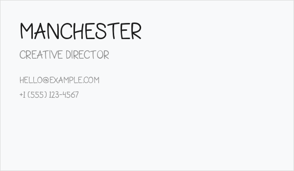 Manchester Business Card
