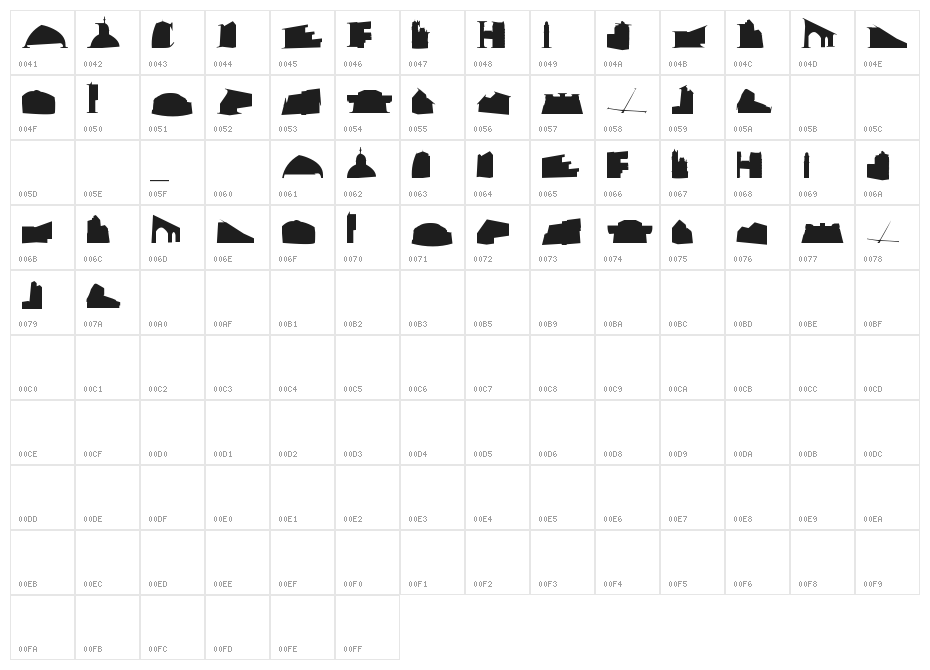 Mancitecture Character Map
