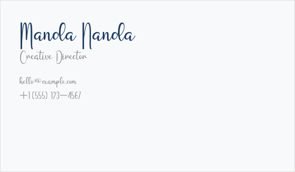 Manda Nanda Business Card