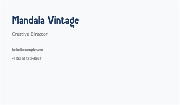 Mandala Vintage Business Card
