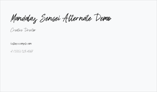 Mandalaz Sensei Alternate Demo Business Card