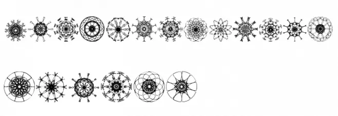 Mandalesque Caratteri MINUSCOLO