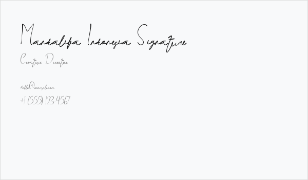 Mandalika Indonesia Signature Business Card