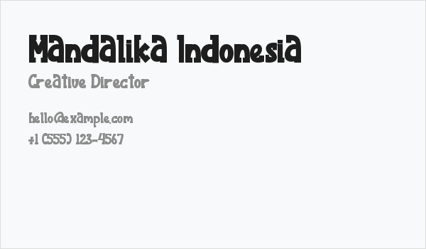 Mandalika Indonesia Business Card