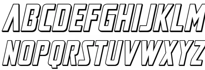 Mandalore 3D Italic फ़ॉन्ट लोअरकेस