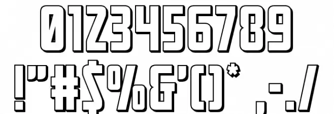 Mandalore 3D Font OTHER CHARS