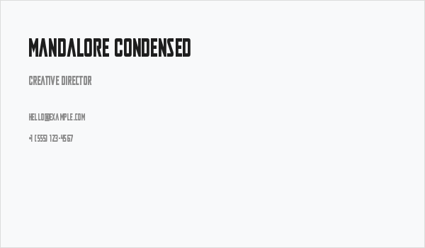 Mandalore Condensed Business Card