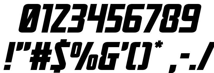 Mandalore Expanded Italic Font OTHER CHARS