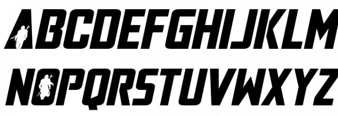 Mandalore Expanded Italic フォント 大文字