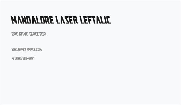 Mandalore Laser Leftalic Business Card