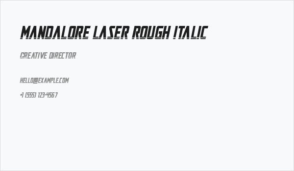 Mandalore Laser Rough Italic Business Card