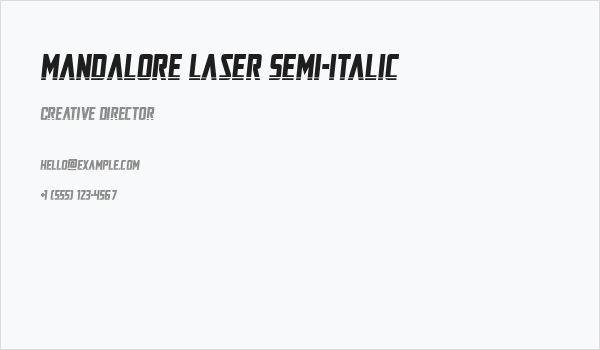 Mandalore Laser Semi-Italic Business Card
