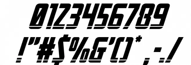 Mandalore Laser Super-Italic Font OTHER CHARS