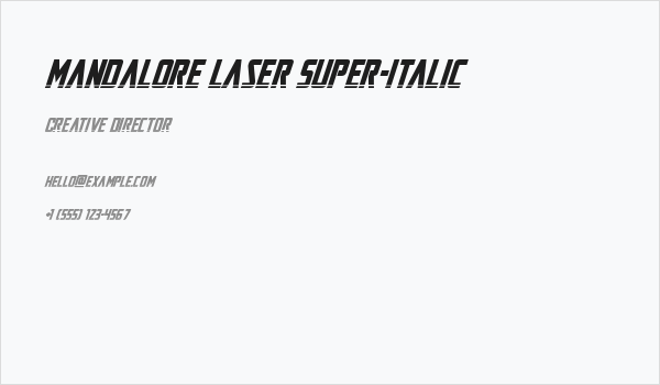 Mandalore Laser Super-Italic Business Card