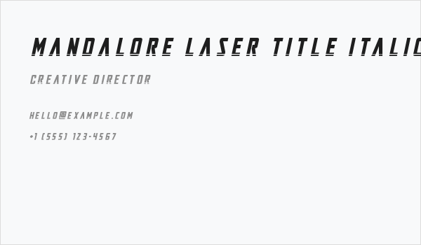 Mandalore Laser Title Italic Business Card