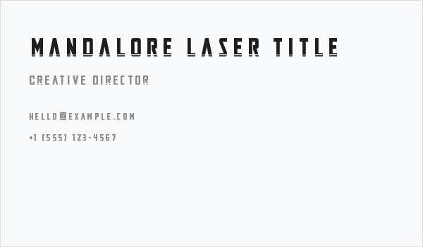 Mandalore Laser Title Business Card