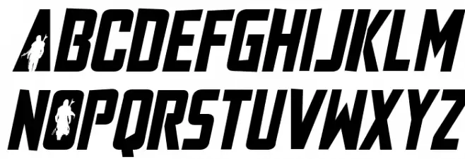 Mandalore Rough Italic Schriftart Groß