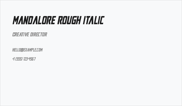 Mandalore Rough Italic Business Card