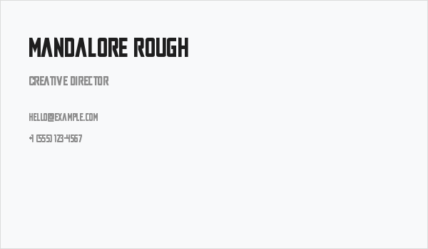 Mandalore Rough Business Card