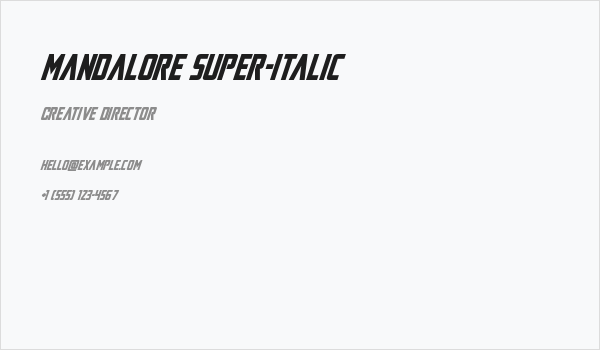 Mandalore Super-Italic Business Card