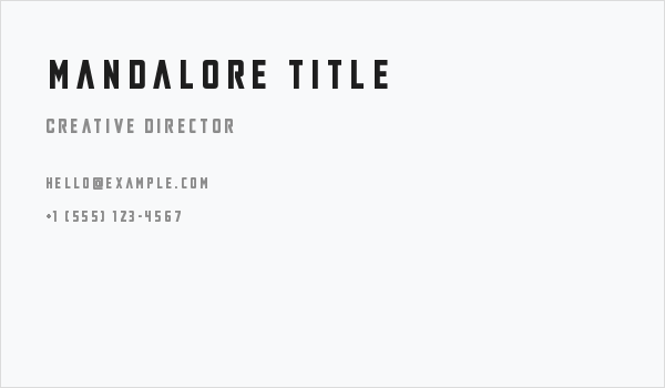 Mandalore Title Business Card