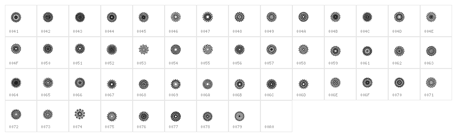 Mandara Regular Character Map