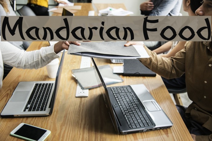 Mandarian Food Font examples