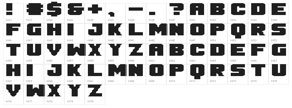 Mandarin Regular Character Map