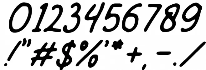 Mandatory-Script Font OTHER CHARS