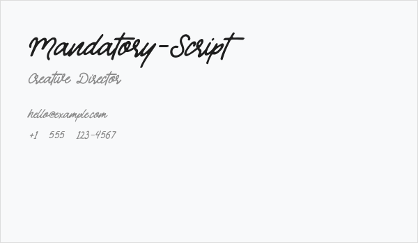 Mandatory-Script Business Card