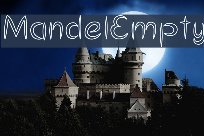 MandelEmpty Font examples