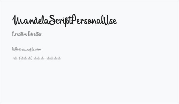 MandelaScriptPersonalUse Business Card