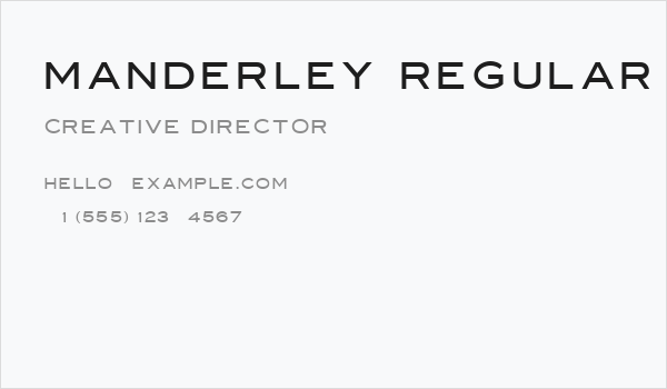 Manderley Regular Business Card