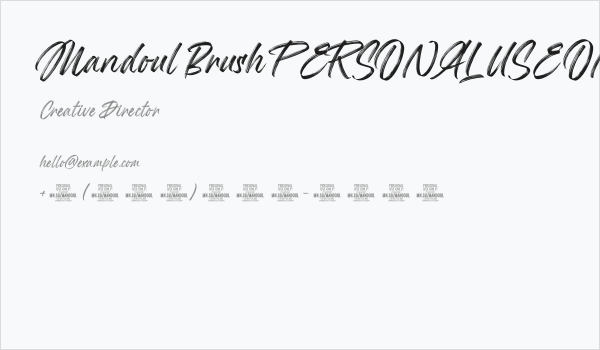 Mandoul Brush PERSONAL USE ONLY Regular Business Card