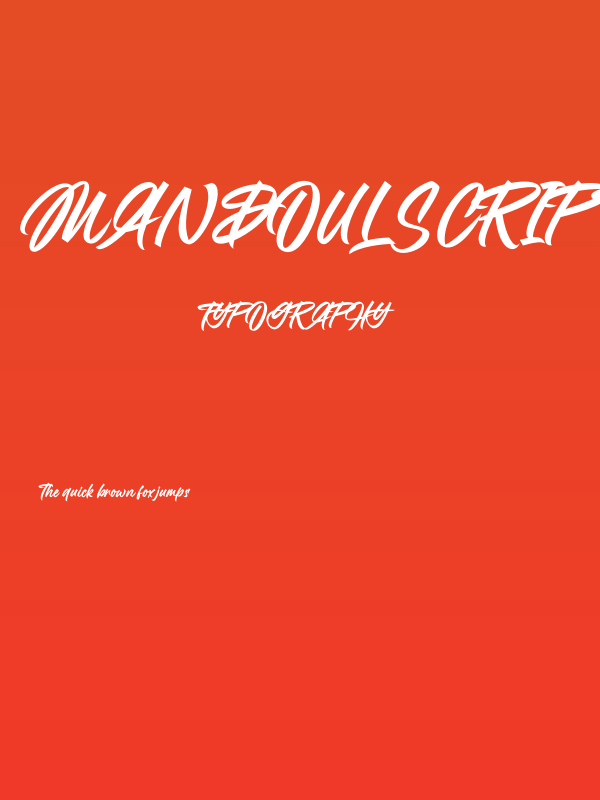 Mandoul Script PERSONAL USE ONLY Bold Poster