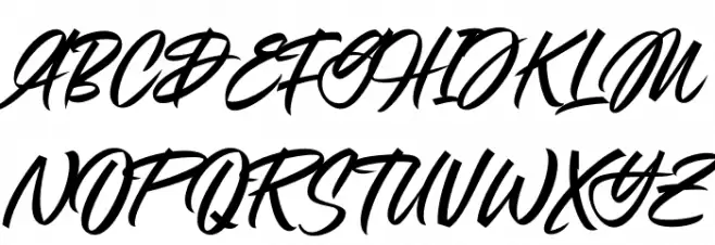Mandoul Script PERSONAL USE ONLY Regular フォント 大文字