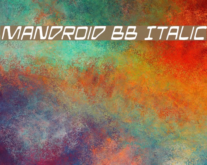 Mandroid BB Italic Font examples