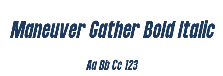 Maneuver Gather Bold Italic Font Preview