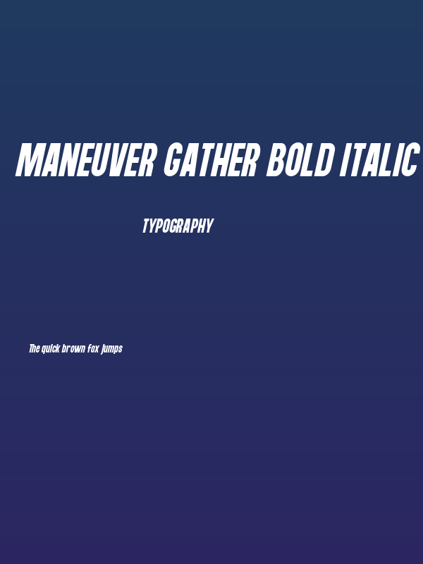 Maneuver Gather Bold Italic Poster