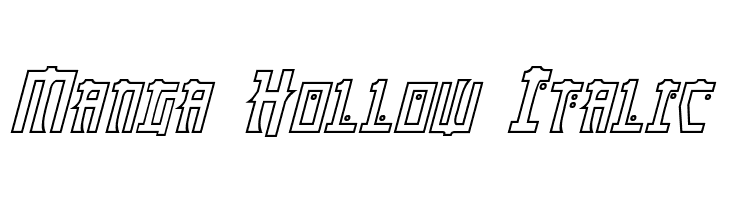 Manga Hollow Italic Font