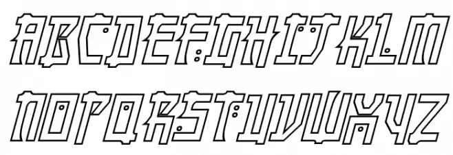 Manga Hollow Italic Font Litere mari