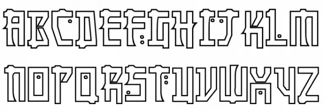 Manga Hollow Font UPPERCASE