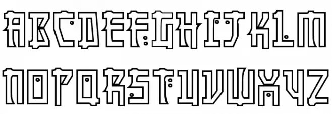 Manga Hollow Schriftart Kleinbuchstaben